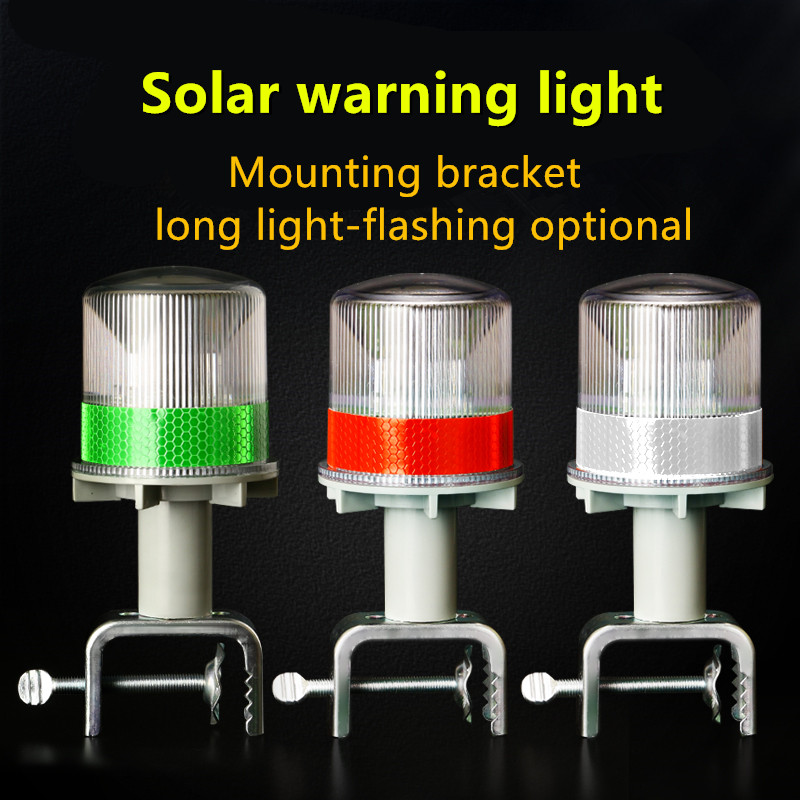 Solar Powered Marine LED Beacon Light Light Controlled Navigation Signal Sailing Warning Light With Portable Detachable bracket