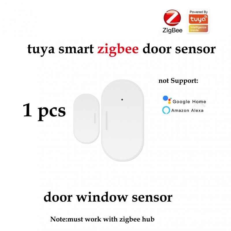 wireless zigbee door sensor compatible alexa google tuya smart life mini smart window door sensor APP real time push alarm: 1 pieces zigbee