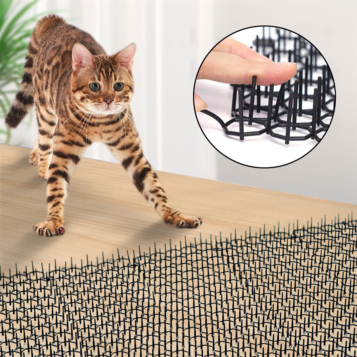 1Pc anti-Gatto picchi Zerbino anti-Arrampicata Recinzione Balcone Isolamento Giardinaggio anti-Gatto Spina rete canna Scoiattolo Repellente Forniture per Animali Domestici