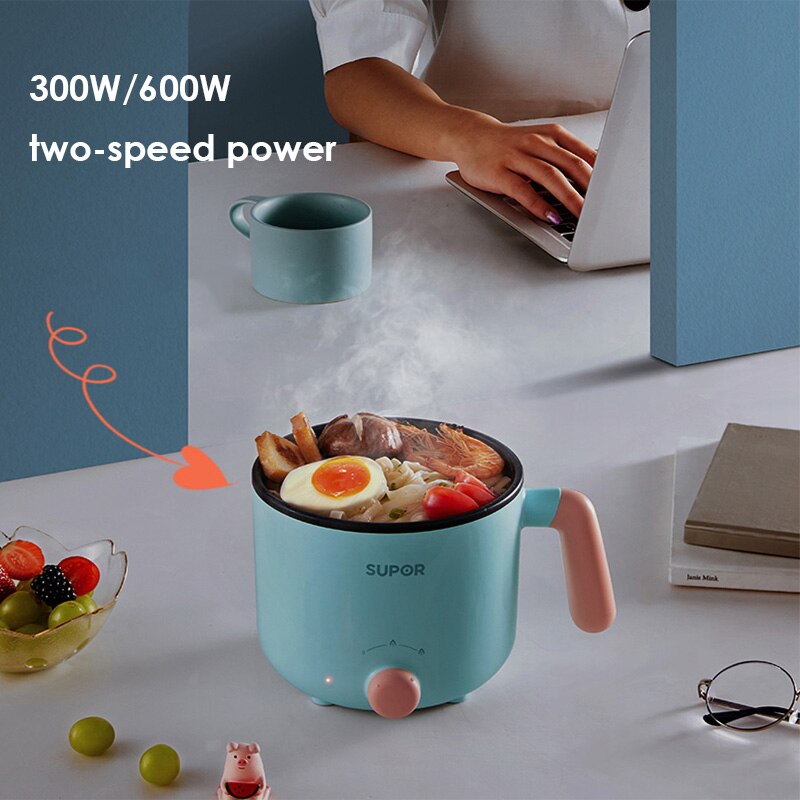 Supor electric saucepan, 1,2 l- capacity, non-stick coated liner, 220v -pot pan, household multi-stove , 600w heating power