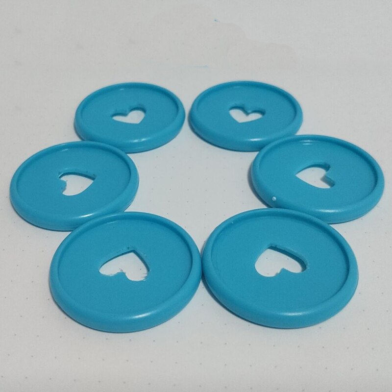 Bloc-notes avec trou en forme de champignon, 6 pièces, reliure à disque, boucle d'anneau, disque en plastique à feuilles mobiles, bouton de bobine pour Scrapbook: blue 35mm
