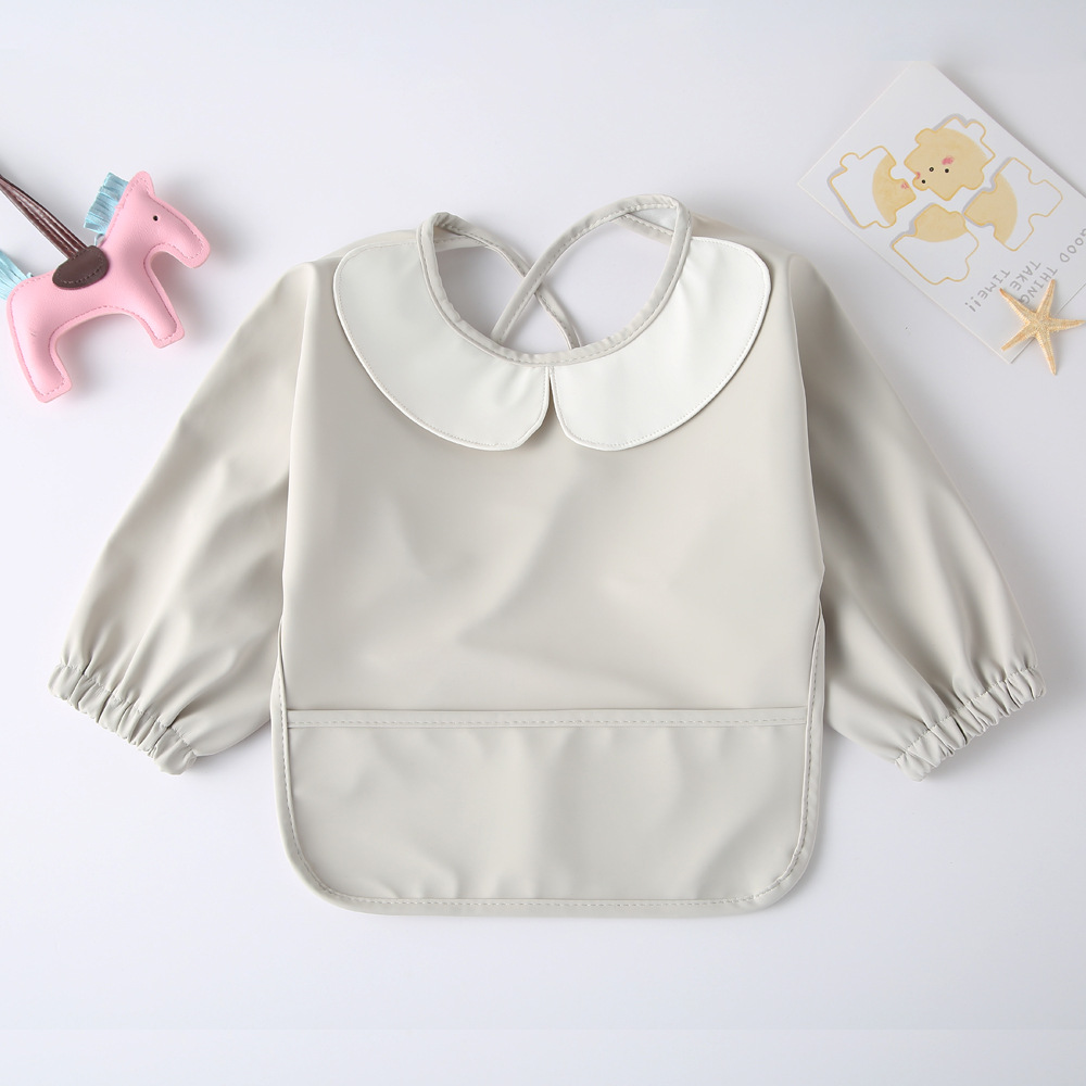 Bebê à prova dwaterproof água babadores arroto pano com bolso alimentação do bebê desenho blusa para crianças acessórios do bebê infantil avental crianças coisas: 9 / S(6-12M)