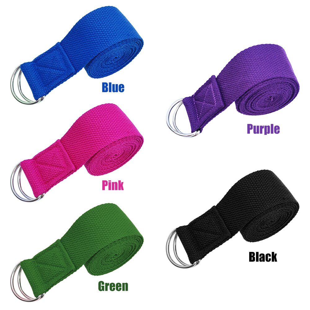 yoga tøye ut stropp multi-farger d-ringe spenne belte Fitness trening hjemme treningsstudio tau motstand Fitness bånd yoga belte