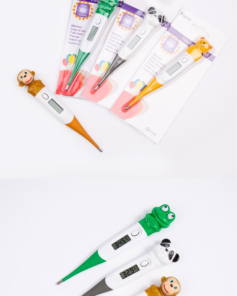 Cute Pet Digital Led Thermometer Waterproof Cartoons Veterinary Body