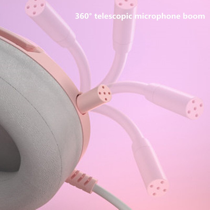 Nouveauté Mignon Chat Oreilles Casque De Jeu Pour Filles Avec micro Jeu Filaire Stéréo Musique Casque Casques Pour Ordinateur Portable PS4 Xbox