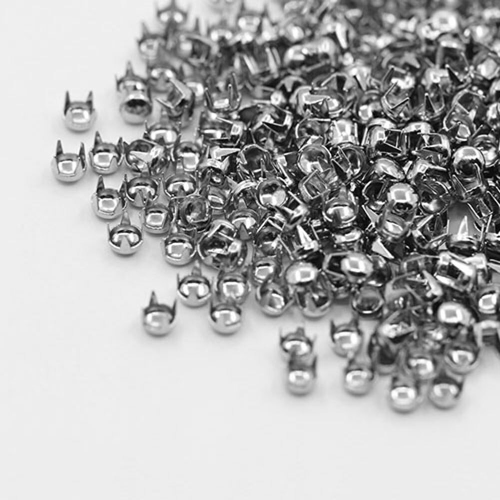 500 Pcs Silver Leathercraft Practical Convenient Durable DIY Round Studs Spots Spikes Rivets For Bag Shoes Cloths Punk Style