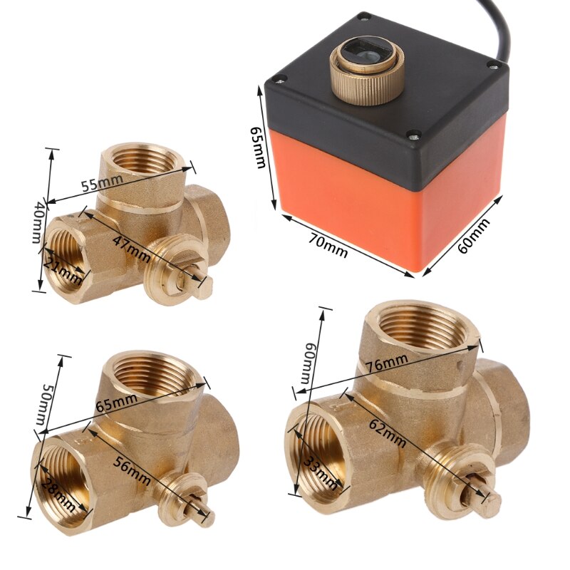 3 way motorized ball valve electric ball valve motorized valve Three line two way control AC220V DN15 DN20 DN25