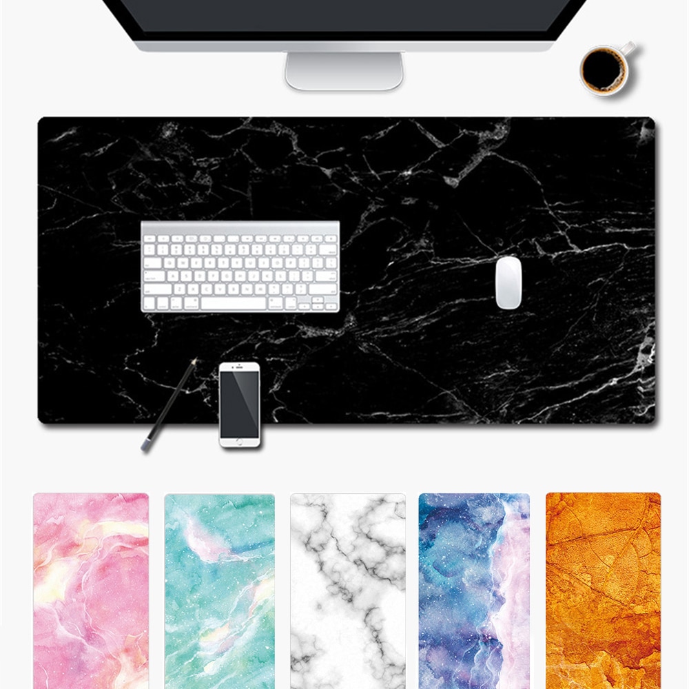 1PC Large Size Marble Grain Mouse Pad Office Computer Desk Mat Modern Table Game Keyboard Laptop Cushion Soft 900*400*1.5mm