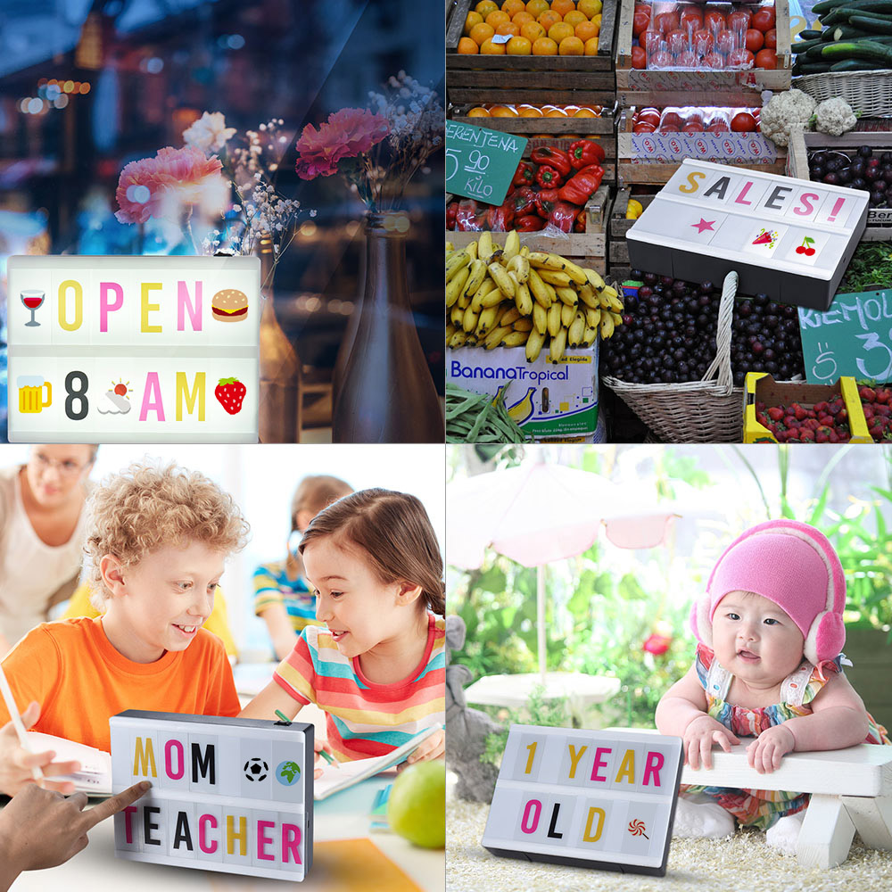 102pcs Interchangeable Letters Numbers Symbols Characters Cards Free Combination for DIY LED Cinema Light Box Message Board