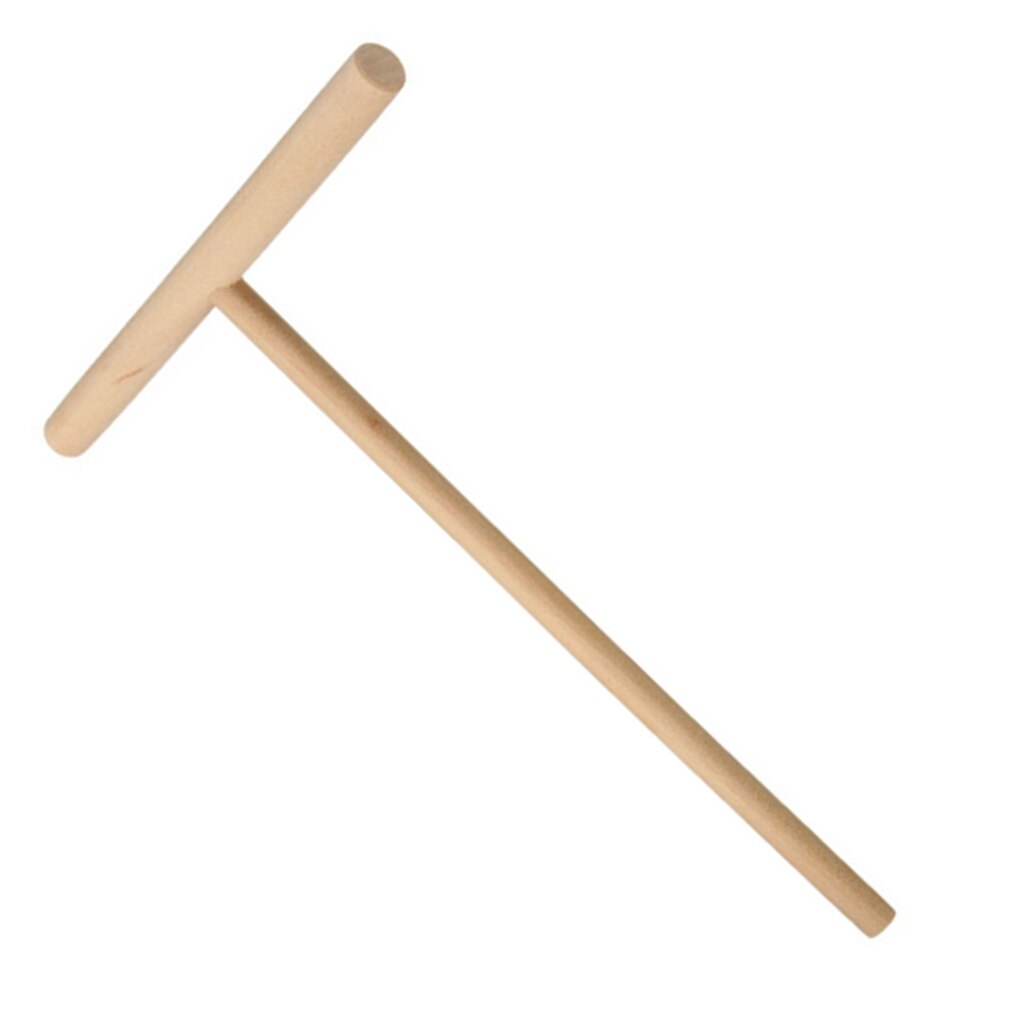 2pcs Wooden T-Shaped Kitchen Fry Pastry Crepe Maker Lightweight Pancake Tool Batter Spatula Scraper