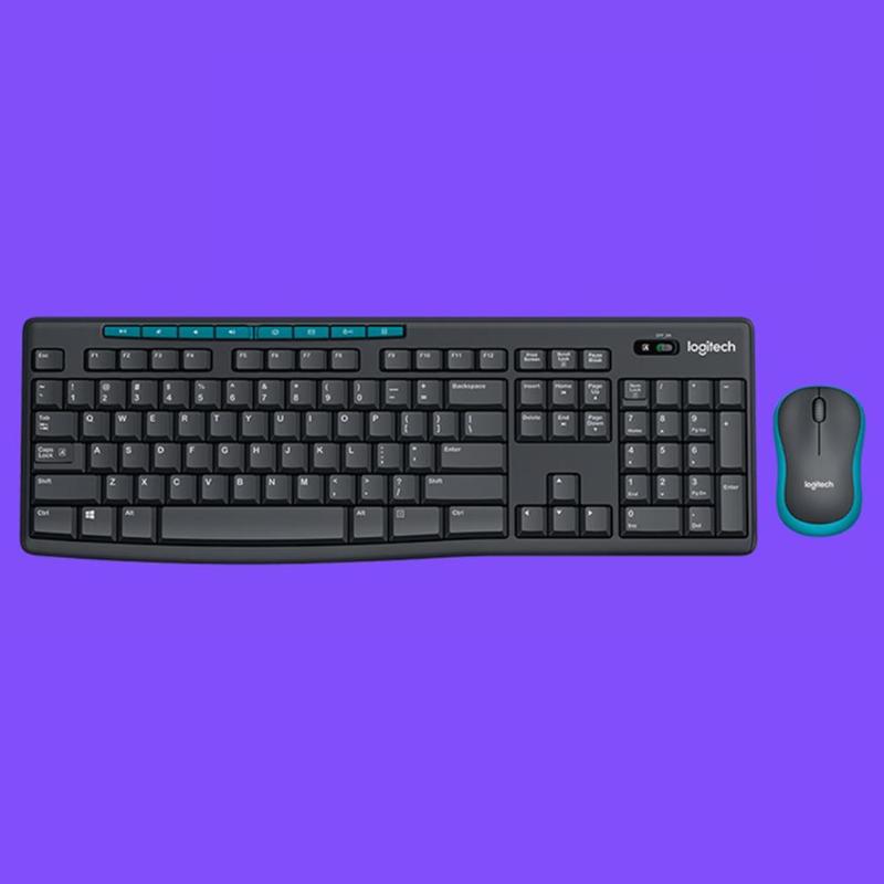 Logitech MK275 USB Wireless 1000DPI Keyboard Waterproof with Multimedia Function Key Optical Ergonomic PC Mouse Combos
