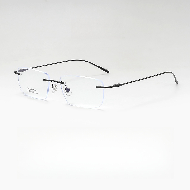 Montura de gafas YIMARUILI ultraligera sin montura para hombre, monturas de gafas simples de titanio puro de lujo súper ligeras para mujer 233525 WK: Verde