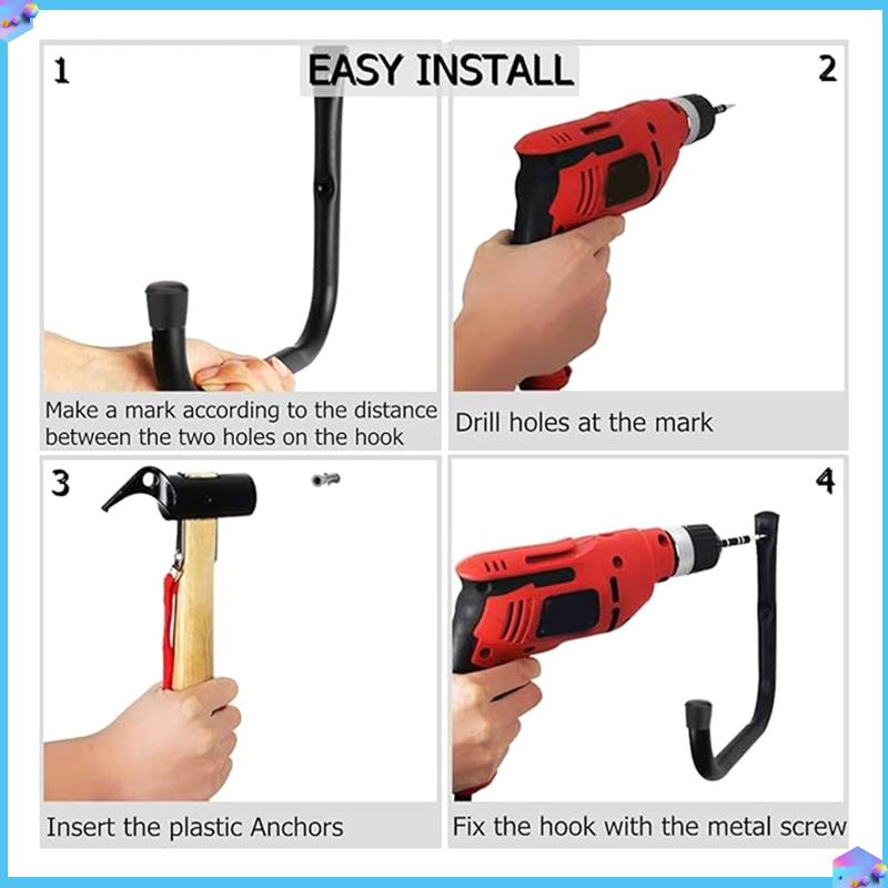 A43T 2X Kayak Racks Heavy Duty Wall Mounted Kayak Storage Hooks Kayak Storage Hangers For Canoe Kayak Garage Paddle Board