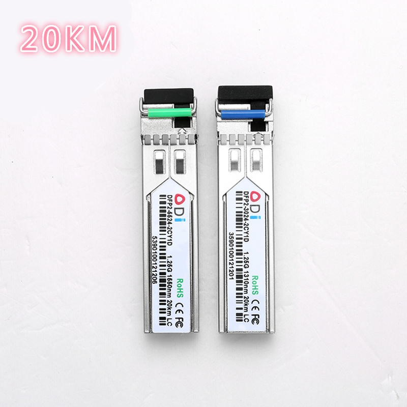 Lc Sfp Glasvezel Module 1.25G Lc 10/20/60/80/100Km 1310/1490/1550nm Single Fiber Sfp Optische Compatibel Met Mikrotik Cisco: 20KM