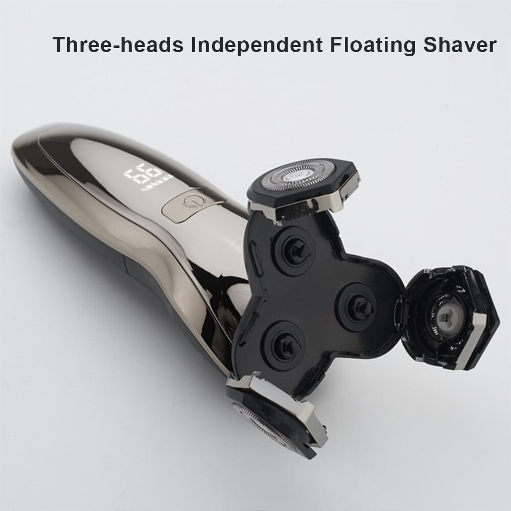 4d elektriske barbermaskiner vaskbare flydende hoveder barbermaskine led display genopladelig barbermaskine rejse bærbar mænd skæg trimmer