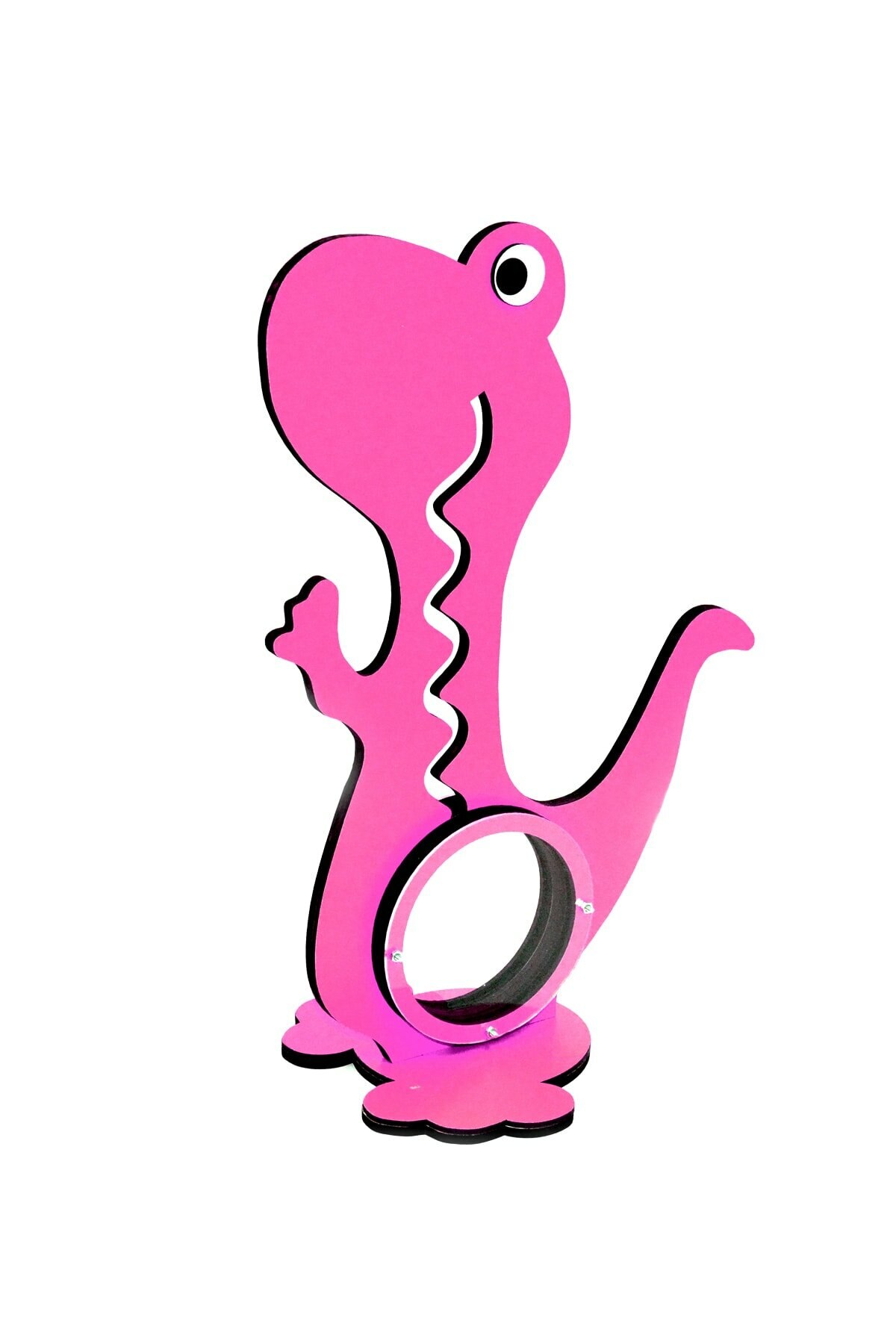 Hucha decorativa de madera, dinosaurio, 40 Cm, Rosa