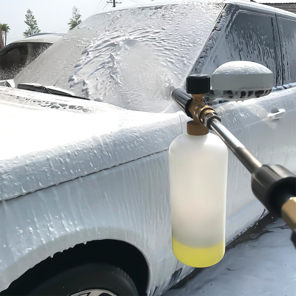 1l bil skum tvätt snö skum lans skum munstycke skum kanon skum generator bilvård damm smutsborttagare för högtryckstvätt
