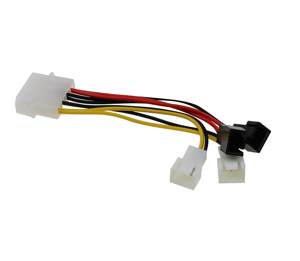 2pc 4-Pin Molex To 3-Pin Fan Power Cable Adapter Connector 12V Computer Cooling Fan Cables For CPU PC Case Fan