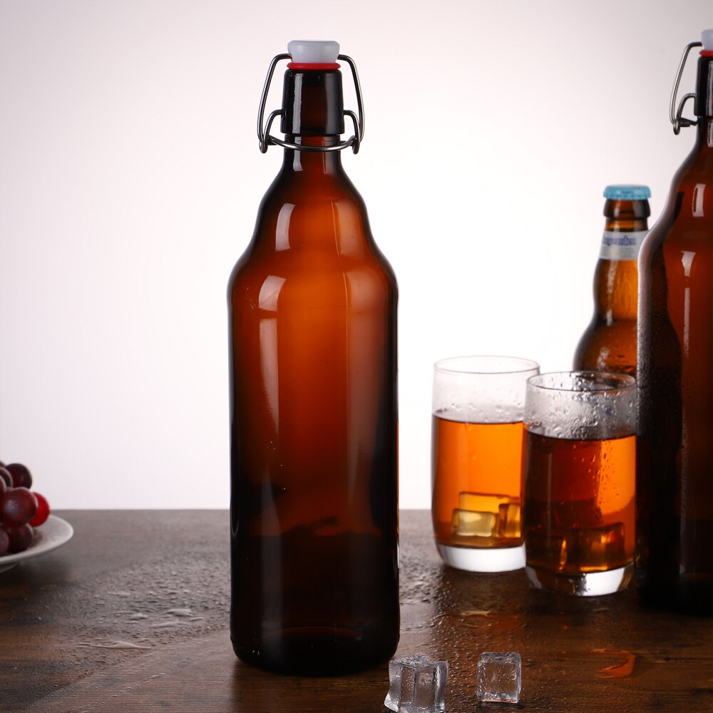 2 Pcs Practical Beverage Bottles Glass Beer Bottles Glass Bottle with Buckle