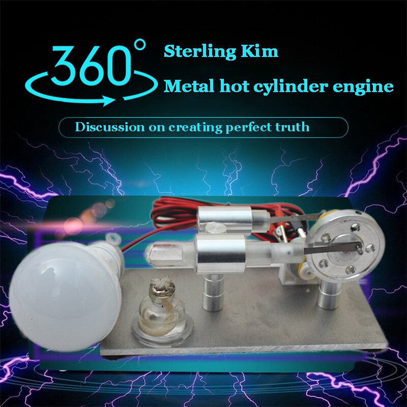 motor Stirling, generador de bombilla grande, combustión externa, microgenerador, modelo de motor, Mini estudiante, experimento de física