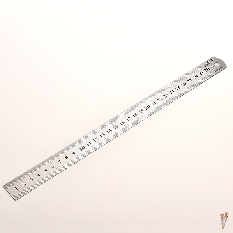 Regla recta de Metal para costura, 30cm, regla de precisión, regla de doble cara