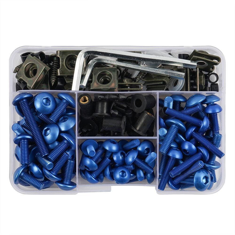 Parafusos de carenagem completa m5 m6, parafuso para suzuki sv650 sv1000 v-strom 650 1000 baneditor 400 600 gsf400 gsf1200 gs500: Blue