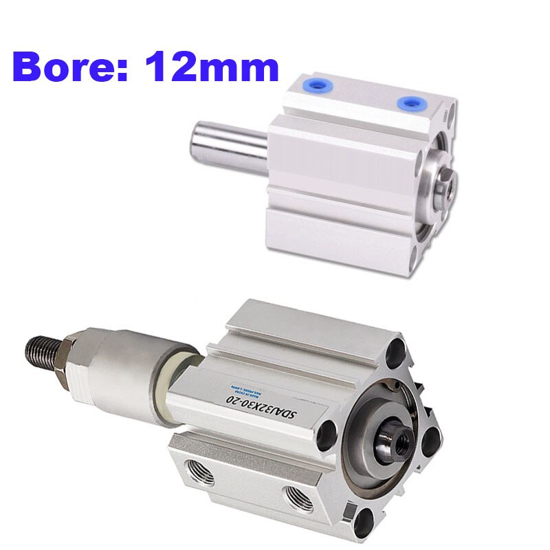 SDAD SDAJ Double rod/Adjustable stroke compact air cylinder bore 12mm stroke 5/10/15/20/25/30/35/40/50mm double acting actuator