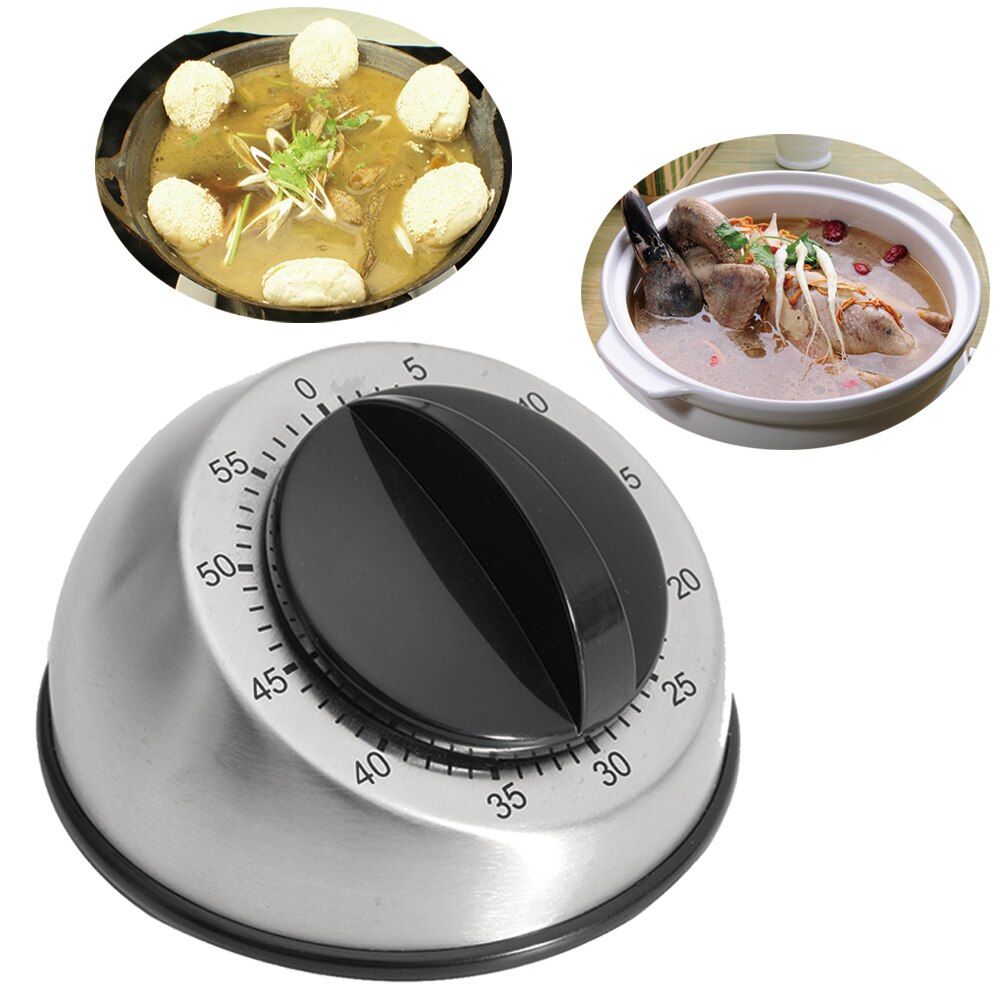 Stainless Steel Dome Shape Kitchen Baking Tools Cooking Bar Mechanical Restaurant Digital Alarm Clock Countdown Timer