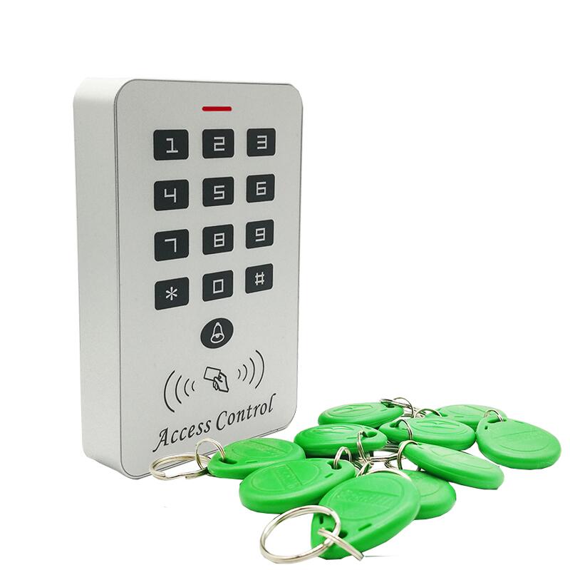 125Khz Rfid Access Control System Card Door Lock Controller Keypad Door Access Controller: Green Keyfobs