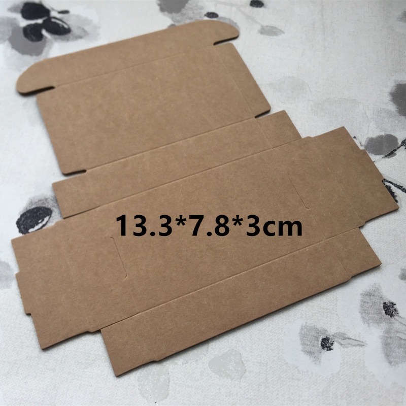 Natuurlijke Kraftpapier Verpakking Kleine Craft Box Vouwen Kraftpapier Bruin Handgemaakte Zeep Papier Kartonnen Doos