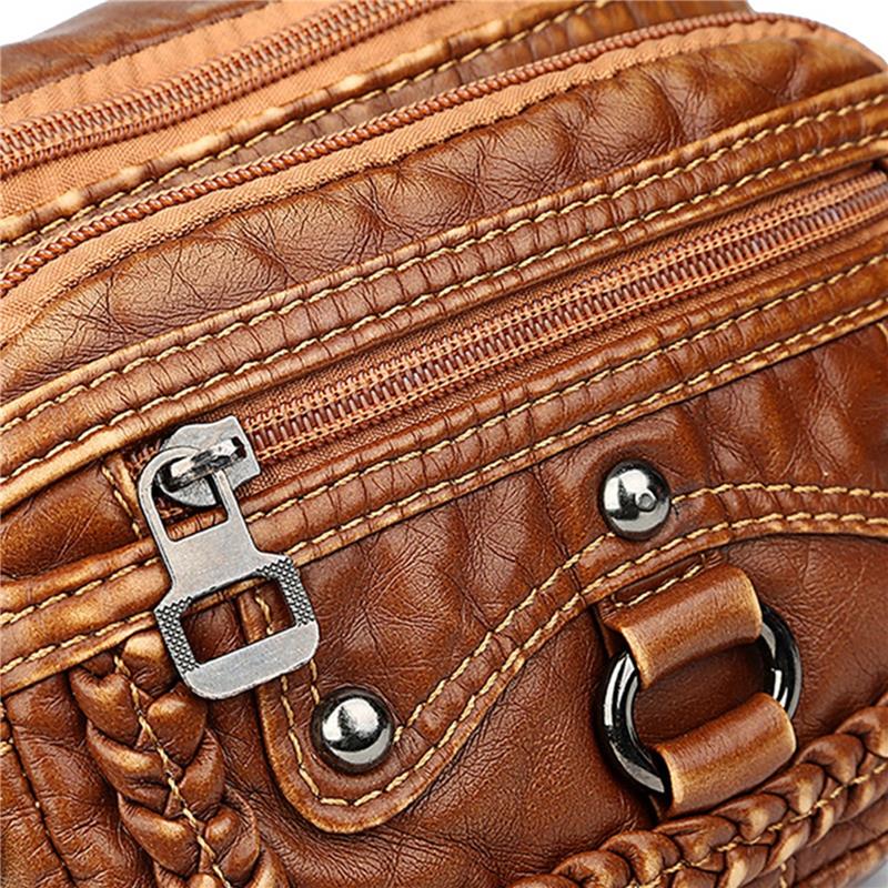 Couro do plutônio dos homens unsix cinto pacote saco de armazenamento feminino hip pouch sundries viagem sacos de armazenamento preto marrom