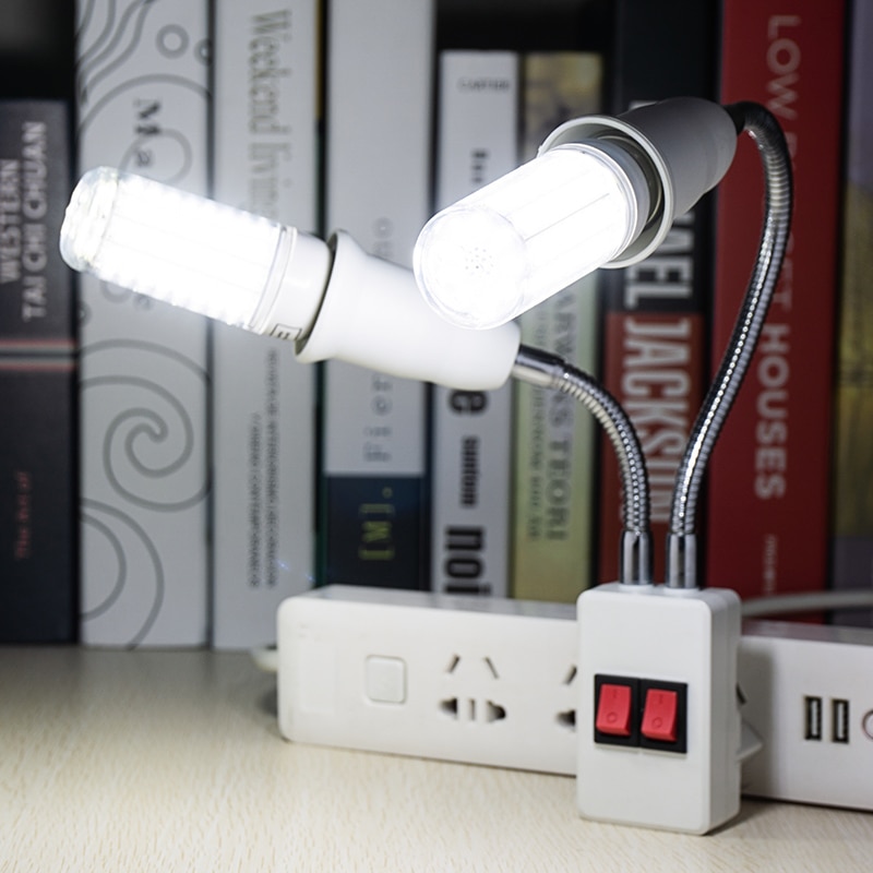 E27 flexibele lampvoeten, licht  ac85-265v verlengstukken, converter, aan/uit schakelaar, controle-led, lampadapter, houder, schroeffitting, eu/us-stekker