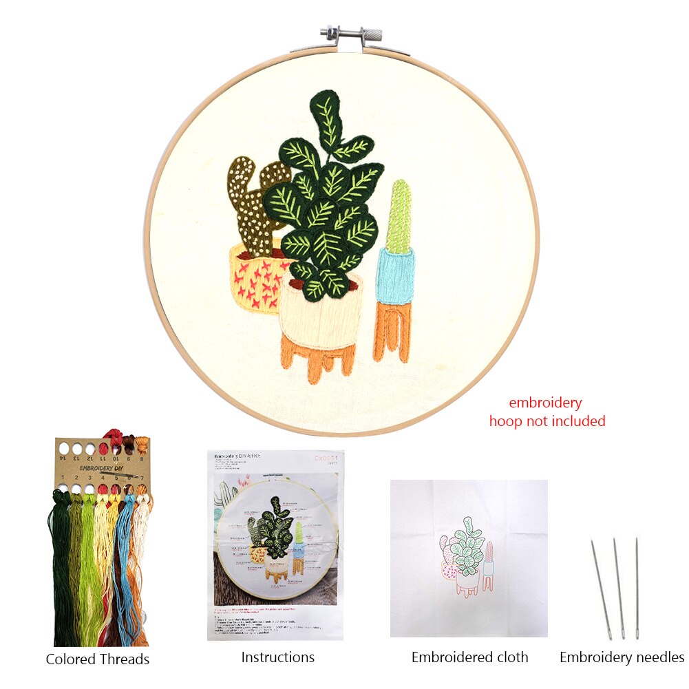 Botanical garden Handwork Plants Pattern Embroidery DIY Starter Kit Ribbon Painting Threads Tools Home Decoration Cross Stitch: 03