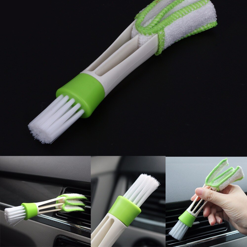 Brosse de nettoyage des évents de climatiseur de voiture, 6.5 pouces, Double extrémité, dépoussiéreur de stores