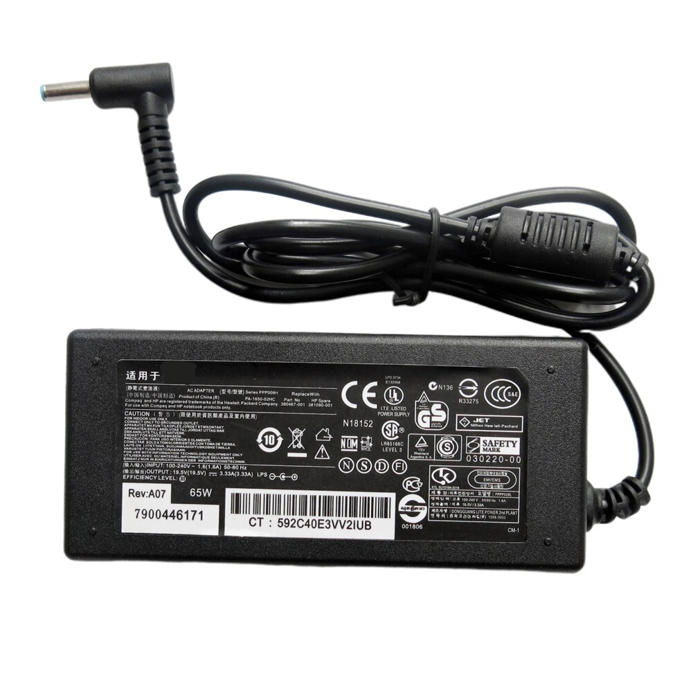 Universal Charger Laptop Plastic 19.5V 3.33A Portable Home Connector Power Adapter High Compatibility Office Stable For HP