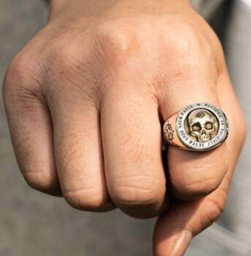 metallo punk di Alta Qualità Gotico dell'anello Del Cranio Degli Uomini Dei Monili del Motociclista