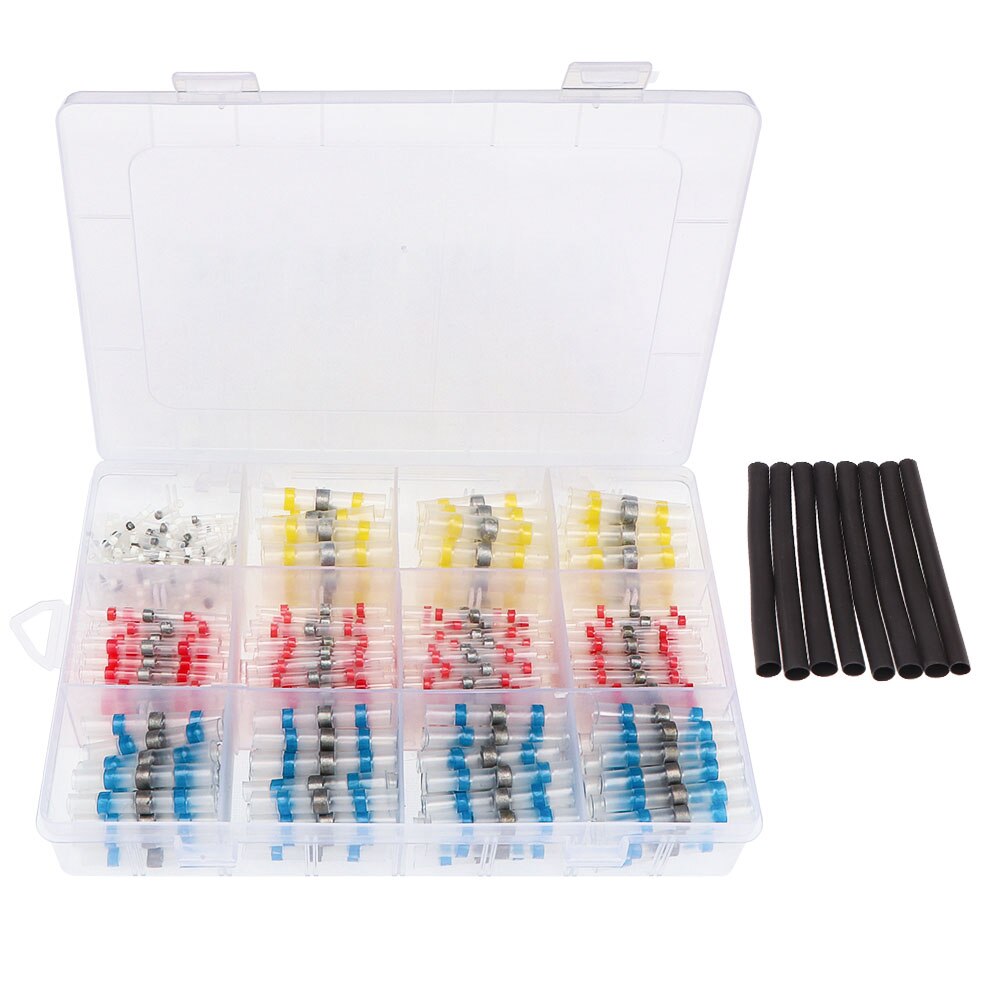 Lot De 120 Connecteurs à Sertir Avec Gaine Thermorétractable - Double Paroi étanche - Pour Câbles 26-10 AWG - 6