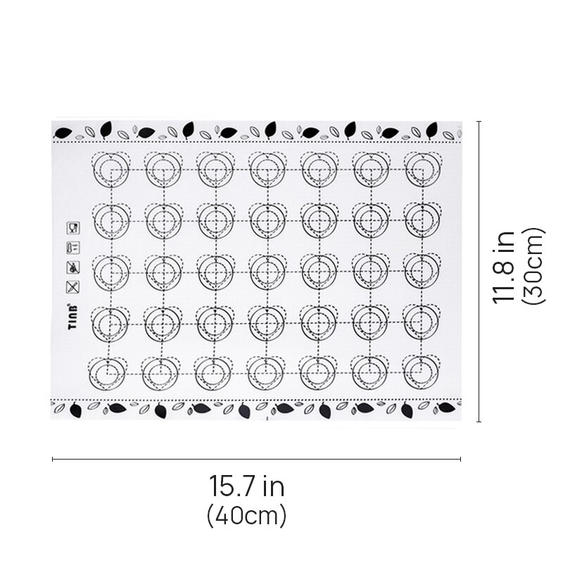 Silicone Baking Mat Macaron Baking Pad Fondant Bakeware Oven Home Non Stick Baking Tools For Cakes Pastry Sheet Dough Roll Mat: BLACK-40X30cm