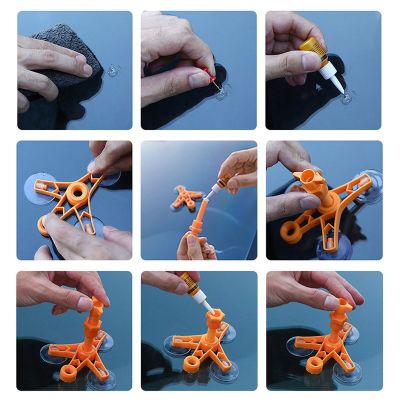 Windshield Galss Repair Kit Resin Shield Car Window Screen Polishing Resin Sealer Set DIY Car Glass Crack Repair Restore Tool D5