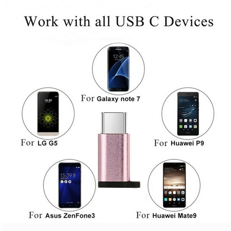 Fast Ship! USB-C To Micro USB Adapter Anti-lost Keychain USB Type-C To Micro USB Convert Connector For Xiaomi Huawei Phone