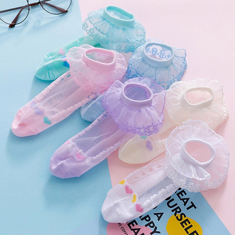 Leuke Kant Bloem Baby Meisjes Sokken Zomer Mesh Ademend Kinderen Sokken Zachte Baby Peuter Dunne Sokken