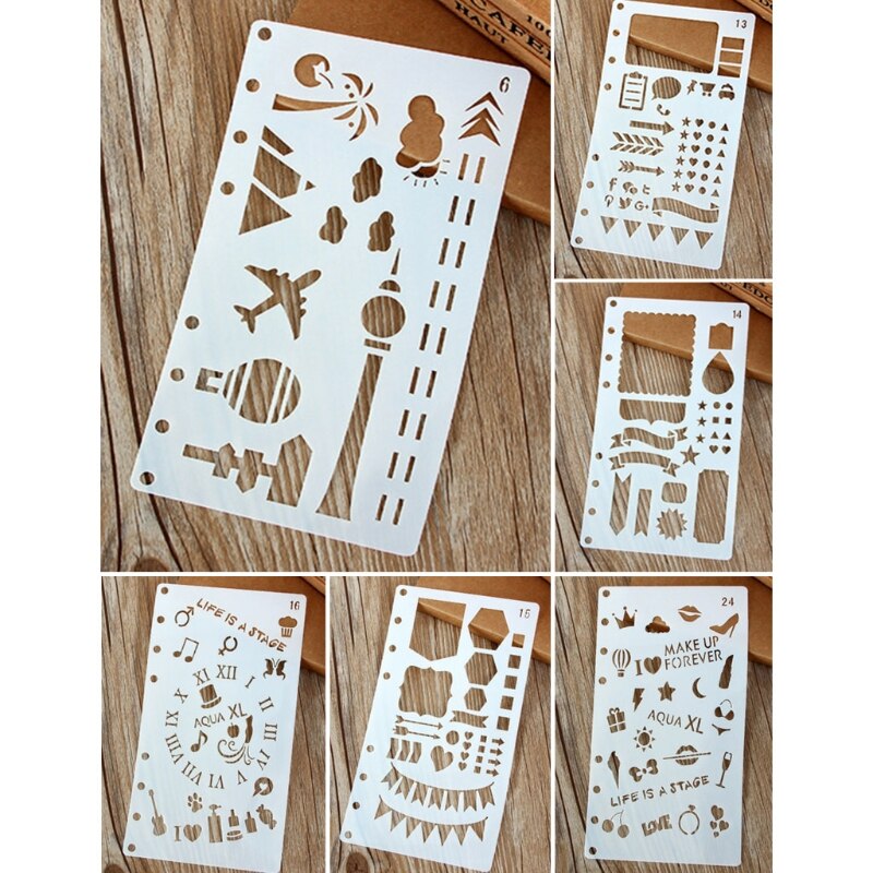 DIY Craft Drawing Template Rulers Stencil Drawing Board Measuring Tool Template Photo Album Pochoir Cards Crafts Decor