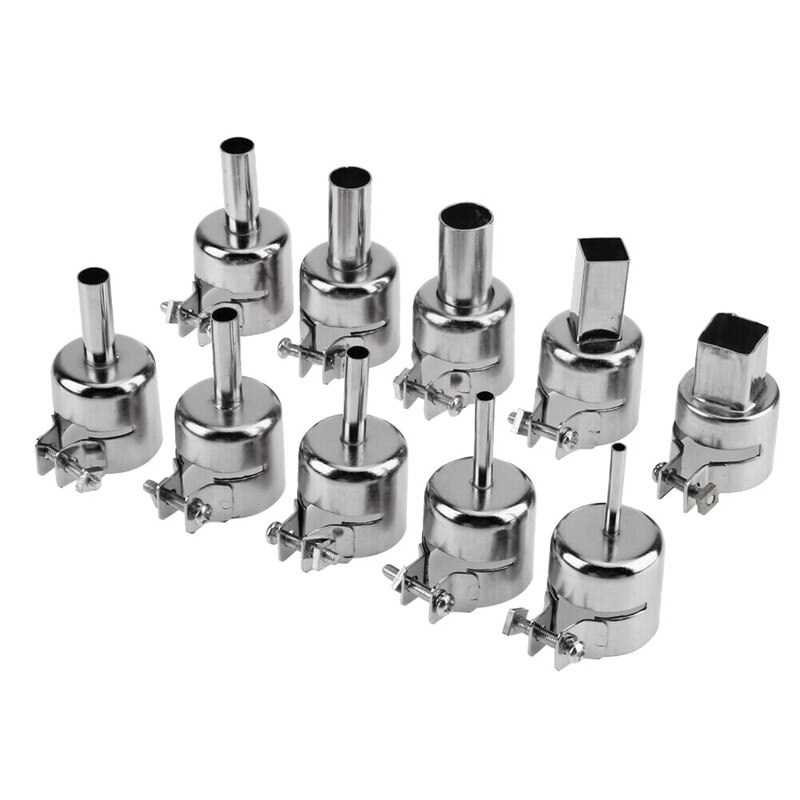 10Pcs Set Heat Tool Nozzles Kits for Air Soldering Station Repair Tools Heat Tool Hair Dryer: Default Title