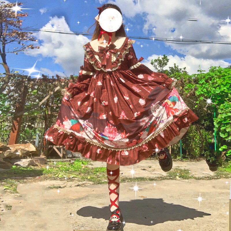 Kawaii girl gothic Lolita japonés retro sweet girl Lolita bowknot vintage, victoriano vestido palaciego lolita op cos