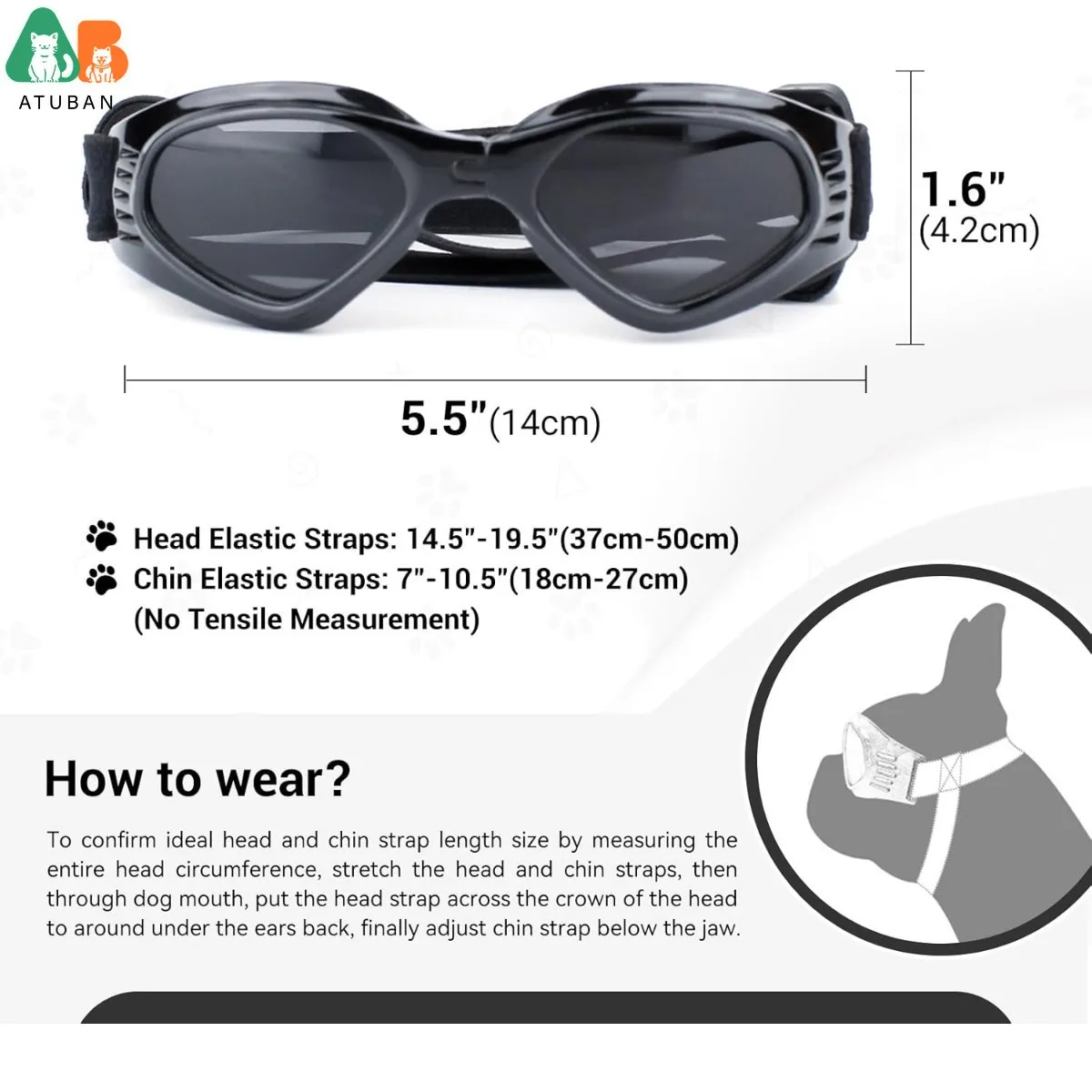 ATUBAN Cool Pet Motorcycle Helmet - Lightweight Goggles & Ear Holes , Stylish Protection for Small Dogs Riding & Driving