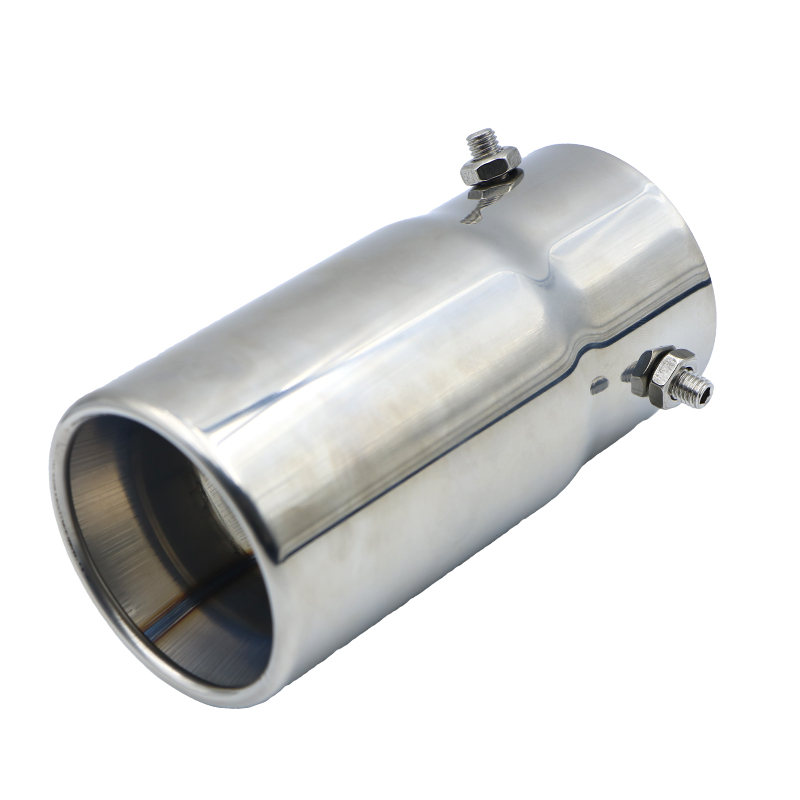 Auto Exterieur Onderdelen Universele Auto 70mm inlaat 76mm outlet Auto Uitlaat Staart Uitlaat Tip Zilver Zwart Uitlaat tips Leidingen: Donkergrijs
