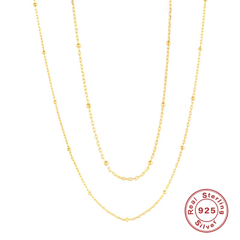 Inmaker 925 Sterling Zilveren Choker Kettingen Voor Vrouwen Eenvoudige 2.0Mm Kralen Sleutelbeen Ketting Kettingen Fine Sieraden Joyero Kraag W5: shape 4 gold color