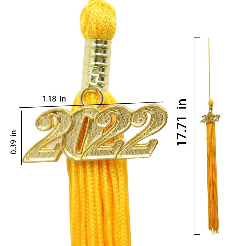 20Pcs Grad Graduation Tassels Graduation Cap Tassels Graduation Hat Decoration Tassel with 2022 Year Gold Date Charms