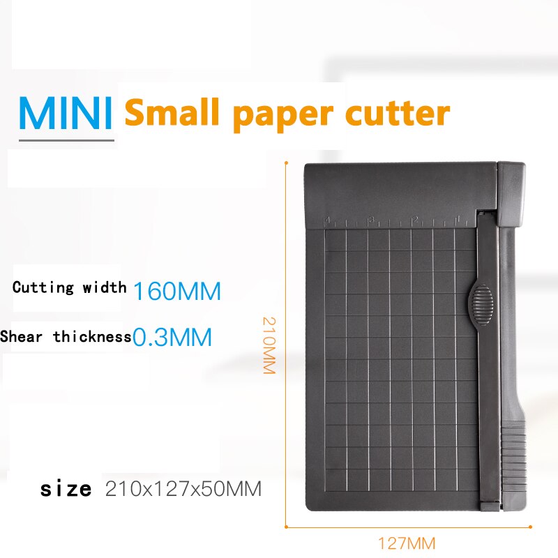 Recortadora de papel A5 de 1-6 pulgadas, Guillotina de papel fotográfico con regla integrada, cortador de papel Universal, suministros de corte de papelería para oficina y escuela: black