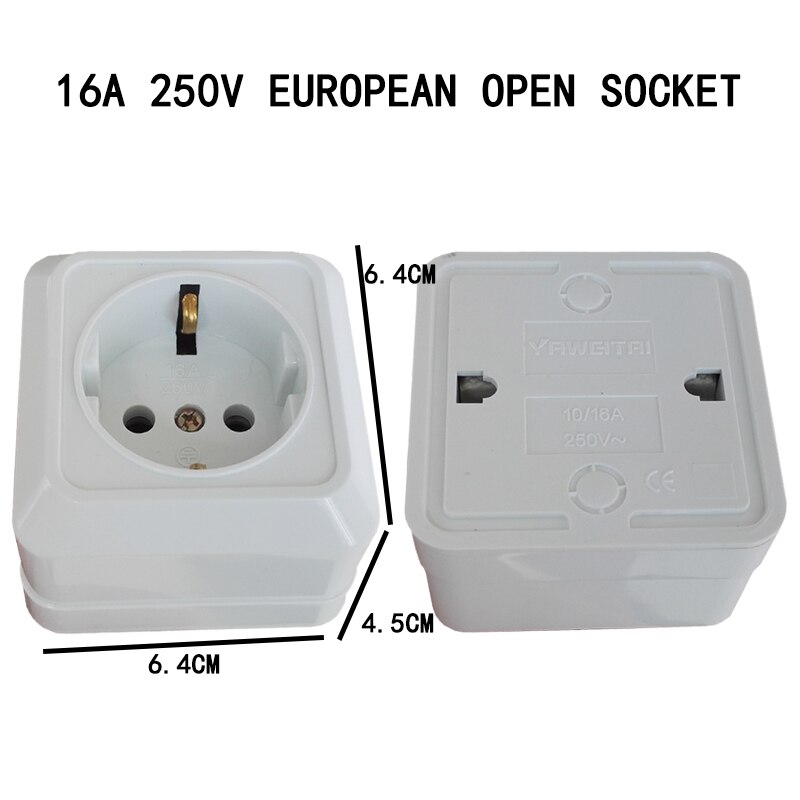 EU Plug 1/2 Outlet Wall Socket Without Ground European Adapter Charging 250V 16A Power Wall Mount Charger CE